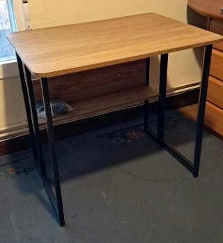 Mesa Escritorio Plegable madera y metal con ruedas