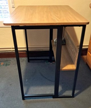 Mesa Escritorio Plegable madera y metal con ruedas
