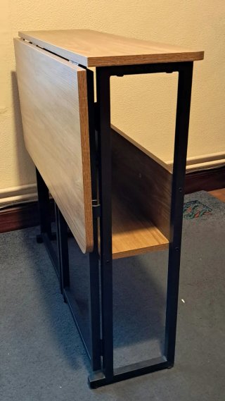 Mesa Escritorio Plegable madera y metal con ruedas