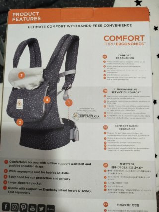 Mochila portabebés Ergobaby gris estrellas