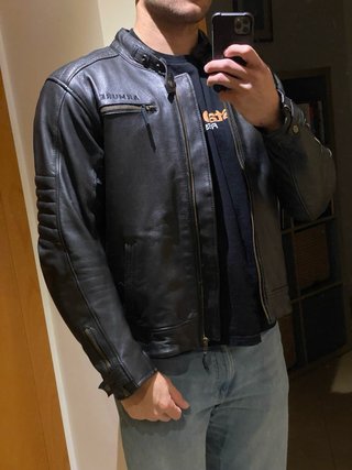 Chaqueta de piel Armure Charle Negra