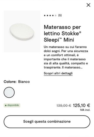 Culla Stokke Sleepi Mini + Materasso + Velo + Asta