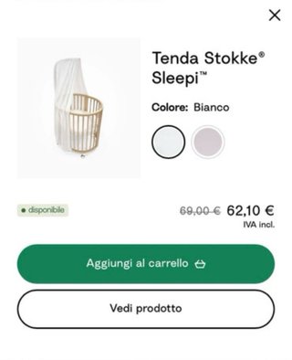 Culla Stokke Sleepi Mini + Materasso + Velo + Asta