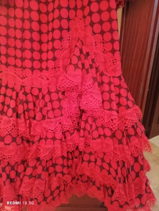 Vestido Flamenca Talla 50 con Complementos