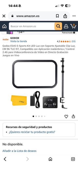 Godox ES45 Kit LED Luz Soporte Clip Luz