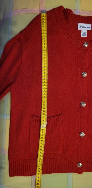 Cardigan Bonprix rosso misto cotone