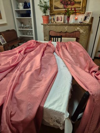 Cortinas de seda cruda alta calidad salmon