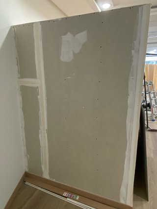 Tabique Pladur, con acabado en lámina, Wall panel