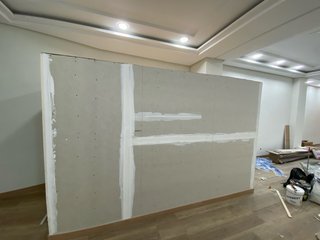 Tabique Pladur, con acabado en lámina, Wall panel