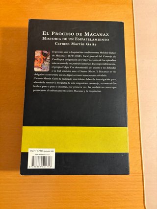 Libro “El proceso de Macanaz”, Carmen Martín Gaite