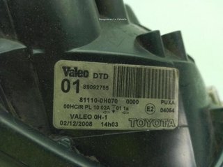Toyota 22218490 faro 811300h011 811100h070 aygo b1