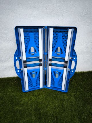 Mesa Picnic Plegable Azul y Blanca
