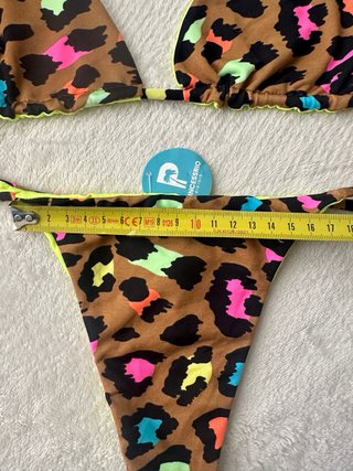 Bikini  brasileño estampado leopardo multicolor