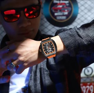 Reloj NIBOSI Negro Naranja Hombre