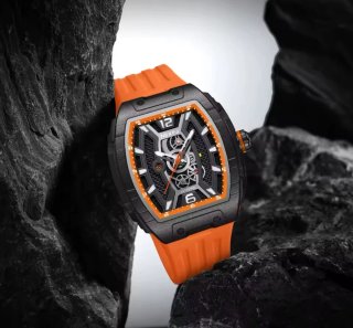 Reloj NIBOSI Negro Naranja Hombre