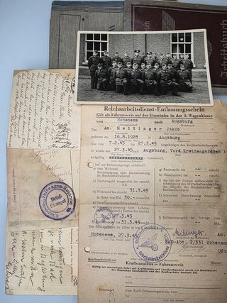 Wehrpass Jakob Meitinger con Arbeitsbuch y RAD1945