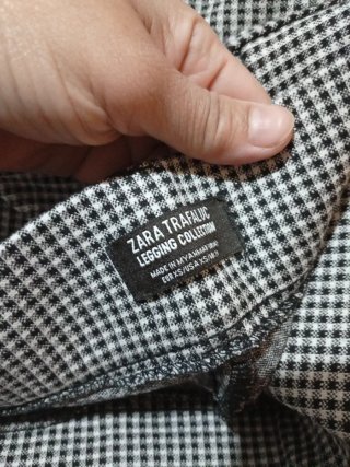 Pantalones de cuadros blanco y negro