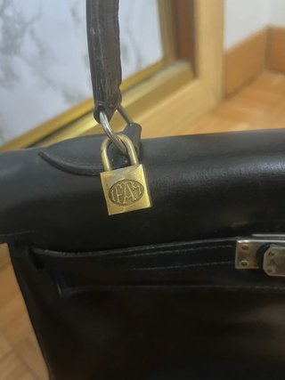 Borsa Hermès nera in pelle