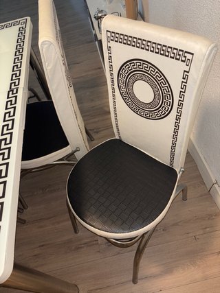 Mesa Comedor Cristal Versace Negra y Blanca s