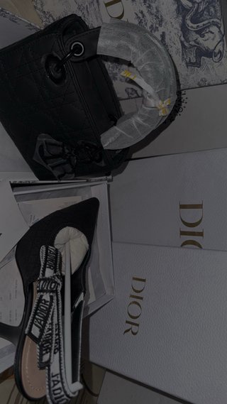 Tacones y bolso Dior negro con caja  +34 622039219