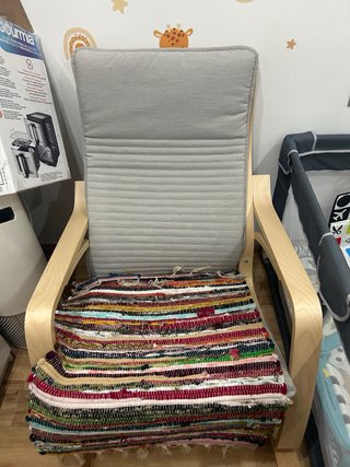 Mecedora Ikea Madera Tela Beige