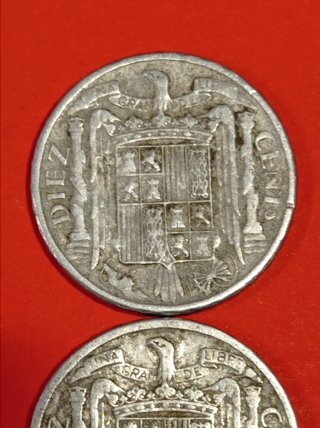 2 Monedas 10 Céntimos 1941 y 1945