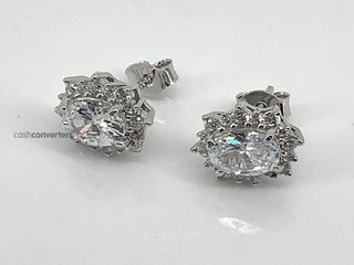 pendientes plata 925mm con piedra con circonita