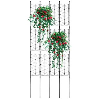 Enrejado Metal Plantas Trepadoras 165cm Negro