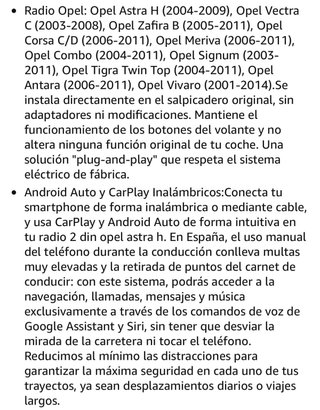 Pantalla CarPlay, para Opel