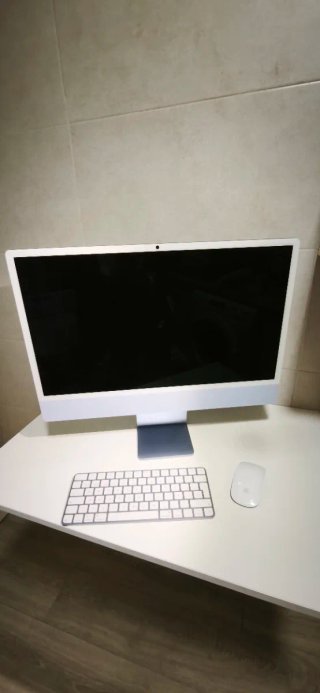 iMac Apple Azul Plata y Blanco