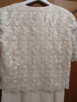 Conjunto Vestido y Chaqueta Beige