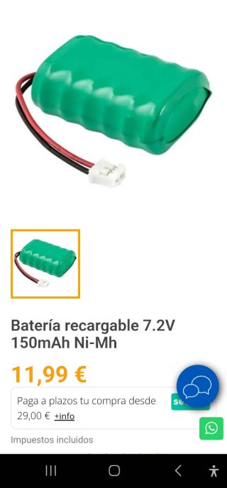 Batería Varta ICR 18650-22 FC 7.2V 2.2Ah