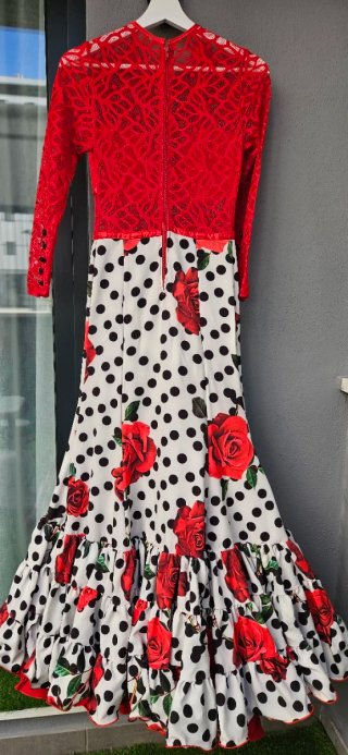 Traje de flamenca Rojo con original estampado TS