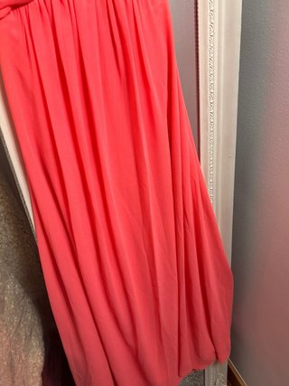 Vestido Largo Coral Gasa Fiesta Gala Boda