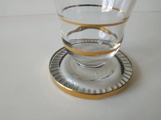 Coctelera Vintage Cristal Tallado y Dorado
