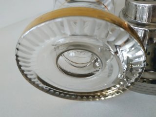 Coctelera Vintage Cristal Tallado y Dorado
