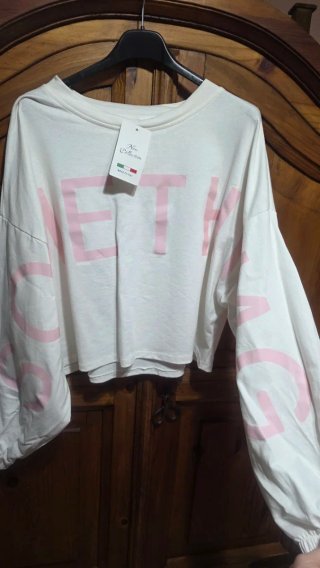 Sudadera oversize Something rosa
