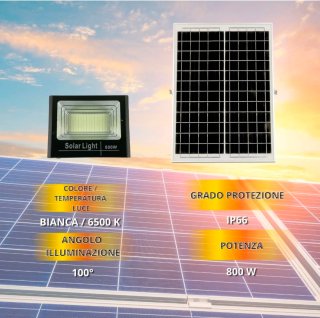 2x Faro LED Solare 800W Pannello Luci Giardino
