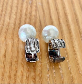 Pendientes Bucherer Plata Ley 925 Perlas y Circoni