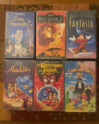 Lote 6 Cintas VHS Disney Clásicos (Español)