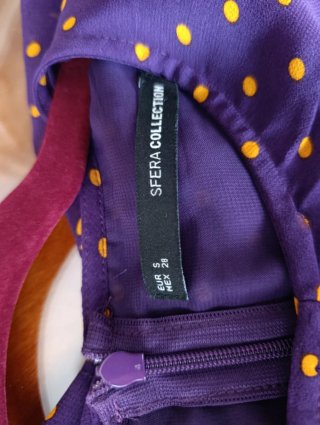 Vestido Sfera Morado Lunares Dorados