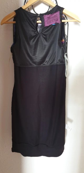 Vestido Sidecar Negro Multicolor Talla S