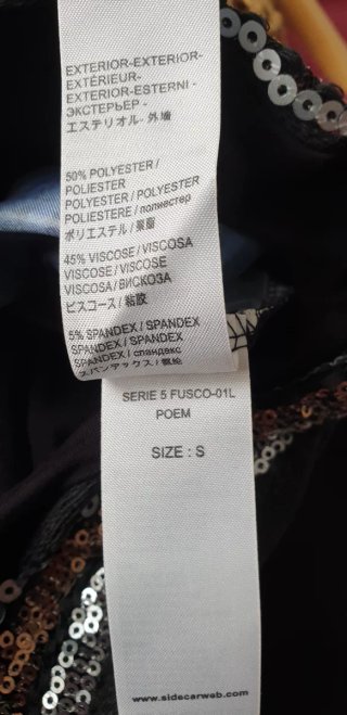 Vestido Sidecar Negro Multicolor Talla S