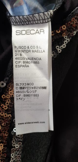 Vestido Sidecar Negro Multicolor Talla S