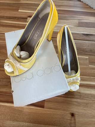 Zapatos Rosa Clará Novia Tacon Amarillo