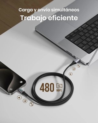 INIU Cable USB A USB C, [2m] QC 3,0 y 3,1A