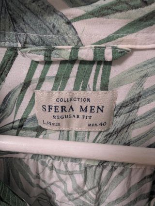 Camisa Sfera Estampada Hojas Talla L