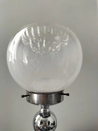 Lampada acciaio e Murano anni 70