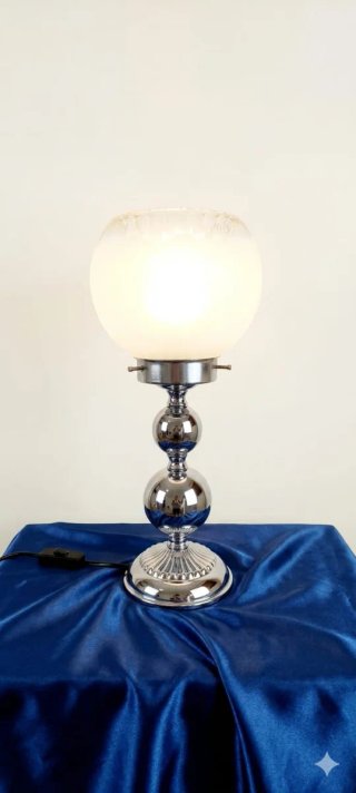 Lampada acciaio e Murano anni 70