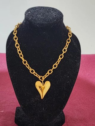 Collar Corazón Baño Oro Acero
